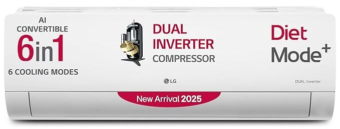 LG 1.5 Ton 3 Star DUAL Inverter Split AC (Copper, AI Convertible 6-in-1, VIRAAT Mode, Diet Mode+, Faster Cooling & Energy Saving, HD Filter with Anti-Virus Protection, US-Q18JNXE, White)