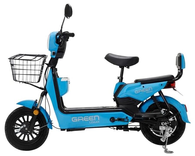 Green Udaan Low Speed Electric Scooter Non RTO 30 KM Range with Portable Charger (Blue)