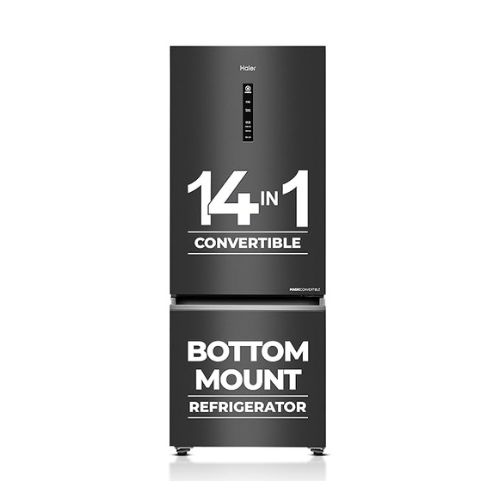 Haier 325 L 3 Star Frost Free Bottom Mount Double Door Refrigerator (Graphite Black)