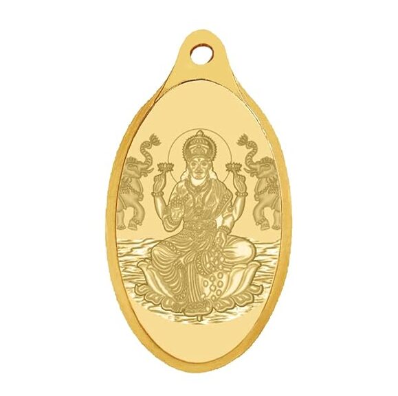 WHP Jewellers 24kt (999) 2 gram Goddess Lakshmi Yellow Gold Lakshmi Pendant