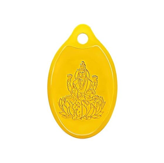 Muthoot PAPPACHAN Swarnavarsham 24K (999) Yellow Gold Oval Laxmi Pendant 2 Gram