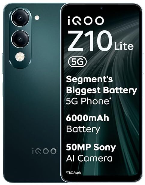 iQOO Z10 Lite 5G (Cyber Green, 8GB RAM, 256GB Storage)