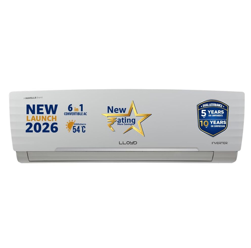 Lloyd 1.5 Ton 3 Star Inverter Split AC, 2026 New Star Rated