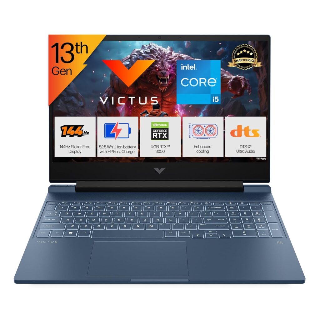 HP Smartchoice Victus, 13th Gen Intel Core i5-13420H, 4GB RTX 3050, 16GB DDR4, Gaming Laptop