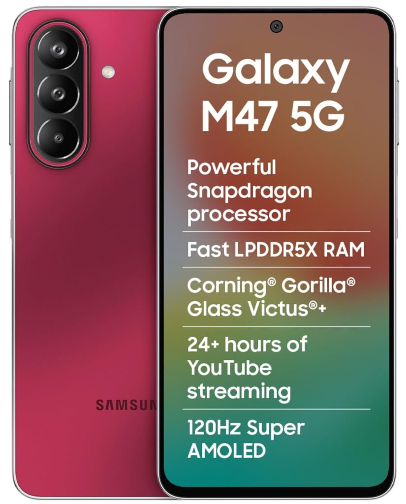 Samsung Galaxy M47 5G (Rogue Red, 6GB RAM, 128GB Storage)