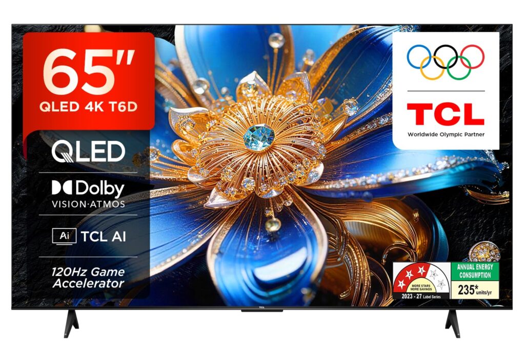 TCL 164 cm (65 inches) 4K Ultra HD Smart QLED Google TV | 30W Speaker Output | 65T6D